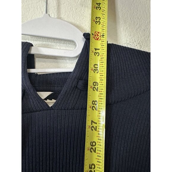 Time and Tru Blue Ribbed Pullover Tunic Hoodie Sweater Size XL - Picture 7 of 8